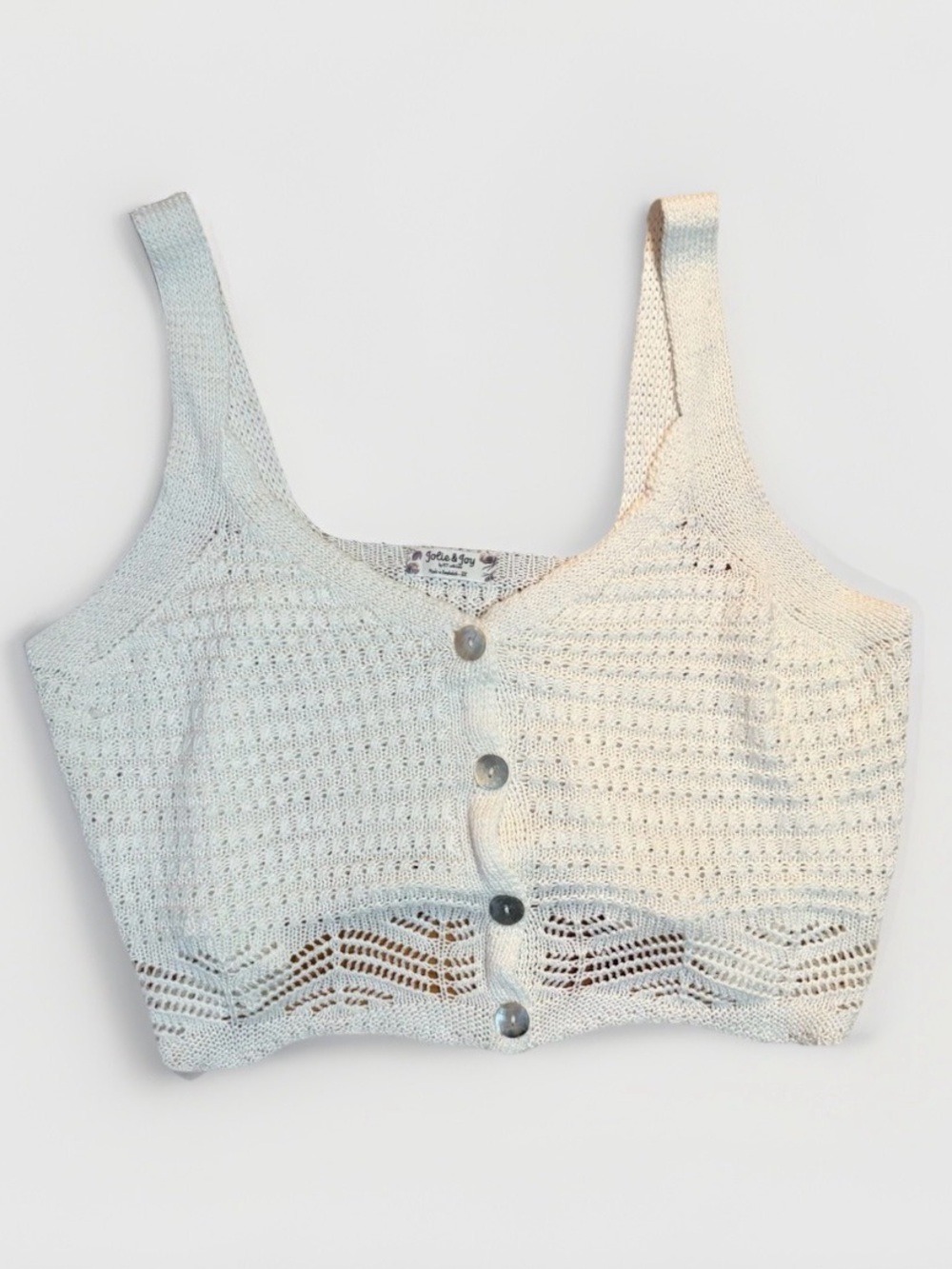 Jolie & Joy White Crochet Knit Crop Top - Size XL-3X